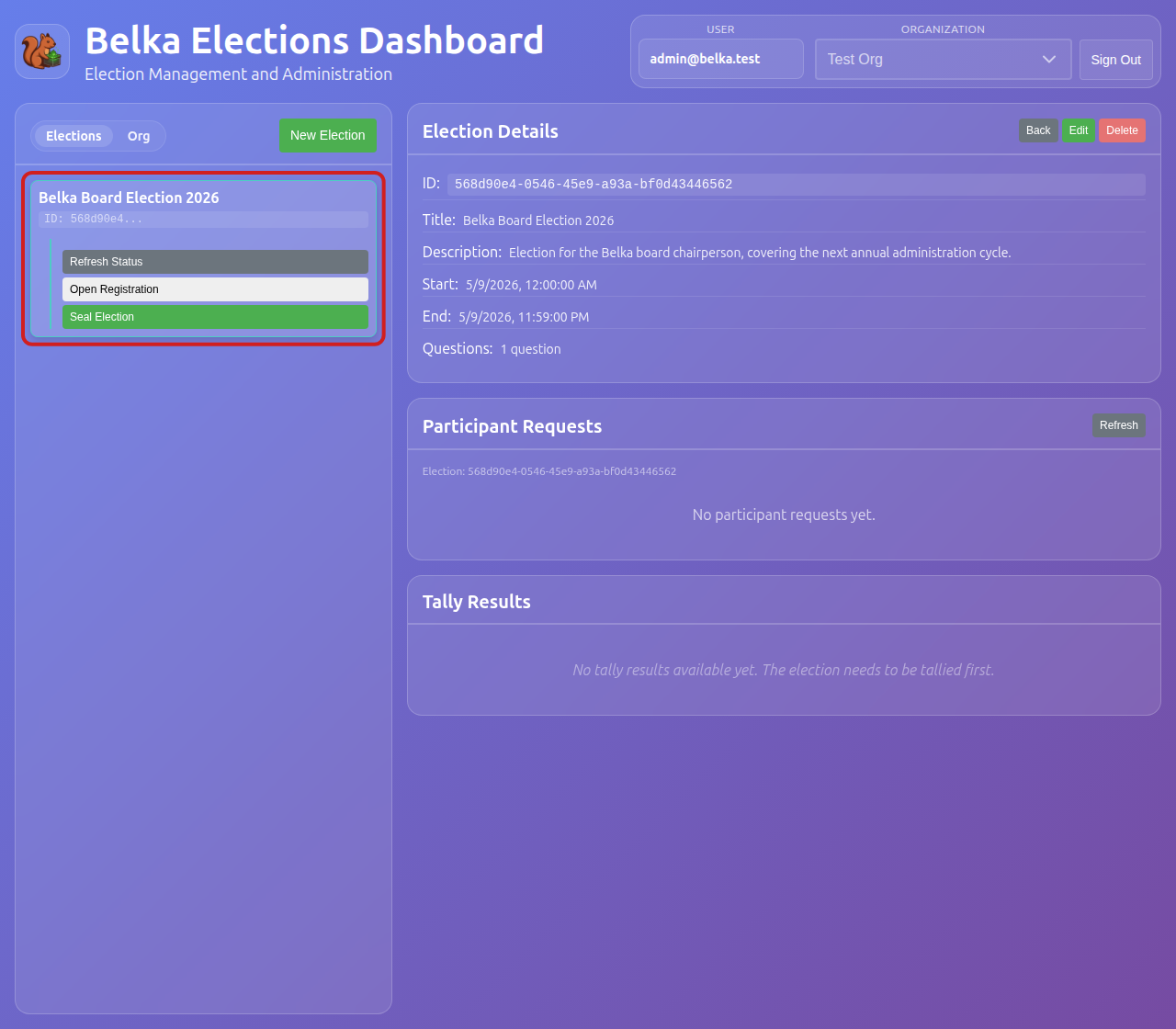 Newly created election before registration opens